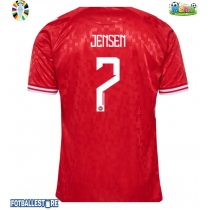 Danmark Mathias Jensen #7 Hjemmedrakt EM 2024 Kortermet